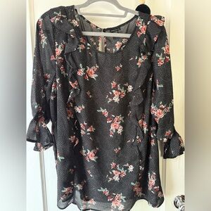 Torrid Floral Ruffle Blouse Great Preloved Condition Plus Size 2X
